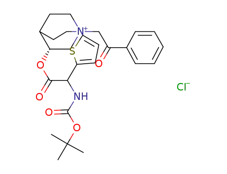 (3R)-3-(2-(tert-butoxycarbonylamino)-2-(thiophen-2-yl)acetoxy)-1-(2-oxo-2-phenylethyl)-1-azoniabicyclo[2.2.2]octane chloride