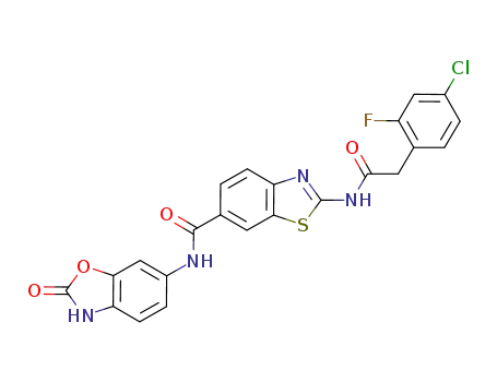 2-[2-(4-chloro-2-fluorophenyl)acetylamino]benzothiazole-6-carboxylic acid (2-oxo-2,3-dihydrobenzooxazol-6-yl)amide