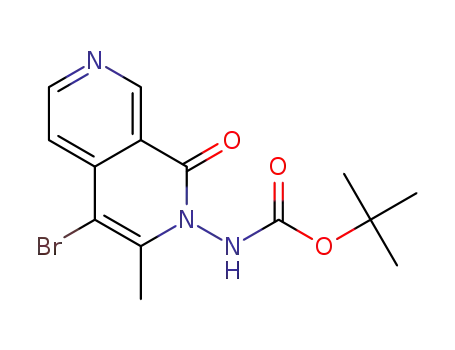 Molecular Structure of 1333401-92-5 ((4-bromo-3-methyl-1-oxo-1H-[2,7]naphthyridin-2-yl)carbamic acid tert-butyl ester)