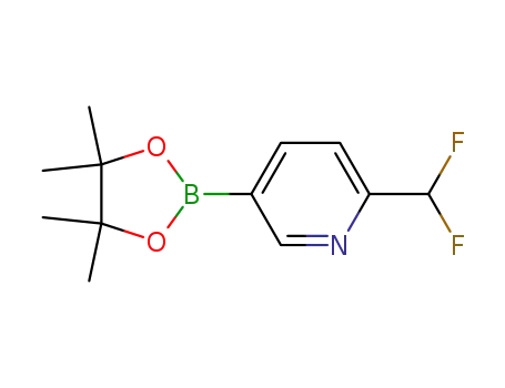 Molecular Structure of 1220696-57-0 (2-(difluoromethyl)-5-(4,4,5,5-tetramethyl-1,3,2-dioxaborolan-2-yl)pyridine)