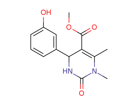Molecular Structure of 301319-88-0 (4-(3-HYDROXY-PHENYL)-1,6-DIMETHYL-2-OXO-1,2,3,4-TETRAHYDRO-PYRIMIDINE-5-CARBOXYLIC ACID METHYL ESTER)