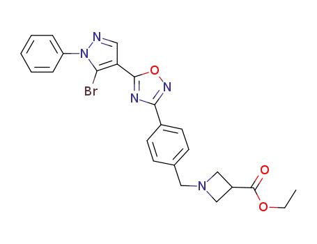 ethyl 1-(4-(5-(5-bromo-1-phenyl-1H-pyrazol-4-yl)-1,2,4-oxadiazol-3-yl)benzyl)azetidine-3-carboxylate