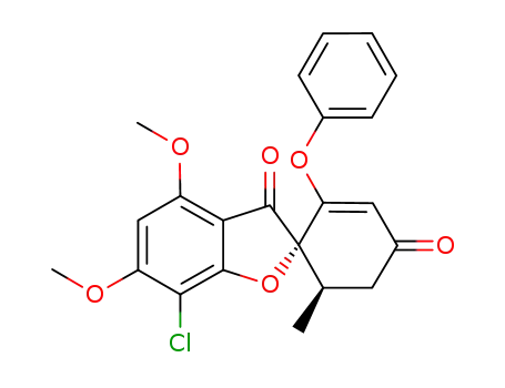 (2S,6'R)-(7-chloro-4,6-dimethoxy-benzofuran-3-one)-2-spiro-1'-(6'-methyl-2'-phenoxy-cyclohex-2'-en-4'-one)
