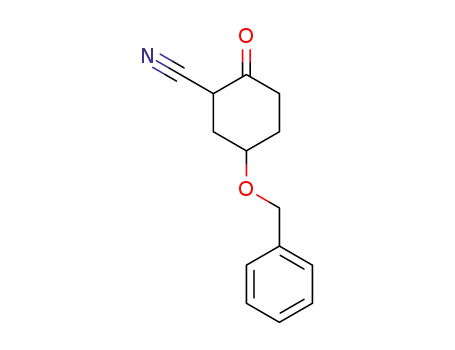 Molecular Structure of 100710-69-8 (5-(benzyloxy)-2-oxocyclohexane-1-carbonitrile)