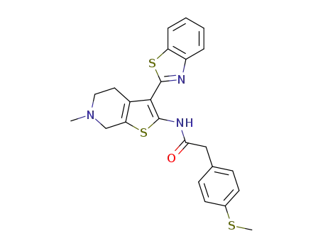 N-[3-(2-benzothiazolyl)-4,5,6,7-tetrahydro-6-methylthieno[2,3-c]pyridin-2-yl]-2-(4-methylthiophenyl)acetamide