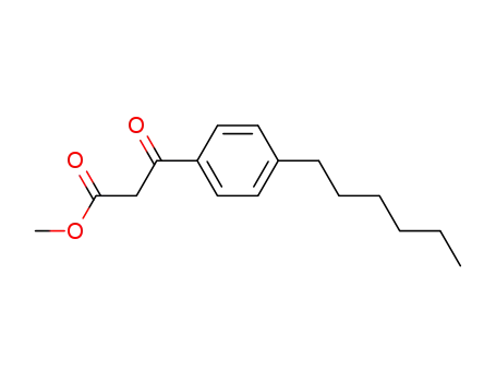 Molecular Structure of 62442-90-4 (Benzenepropanoic acid, 4-hexyl-b-oxo-, methyl ester)