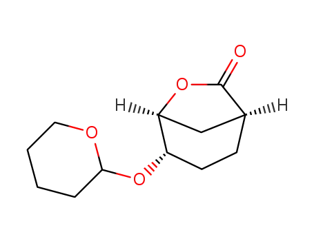Molecular Structure of 1292817-12-9 ((1S,4S,5S)-4-(tetrahydro-2H-pyran-2-yloxy)-6-oxabicyclo[3.2.1]octan-7-one)