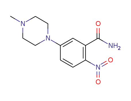 Molecular Structure of 383148-04-7 (5-(4-METHYLPIPERAZINO)-2-NITROBENZENECARBOXAMIDE)