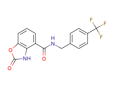 Molecular Structure of 1338064-98-4 (N-(4-(trifluoromethyl)benzyl)-2,3-dihydro-2-oxobenzo[d]oxazole-4-carboxamide)