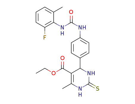 ethyl 4-(4-(3-(2-fluoro-6-methylphenyl)ureido)phenyl)-6-methyl-2-thioxo-1,2,3,4-tetrahydropyrimidine-5-carboxylate