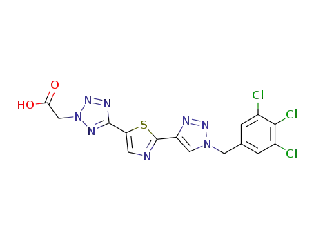 (5-{2-[1-(3,4,5-trichlorobenzyl)-1H-1,2,3-triazol-4-yl]-1,3-thiazol-5-yl}-2H-tetrazolyl)acetic acid