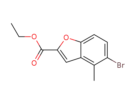 Molecular Structure of 1192172-68-1 (Ethyl 5-broMo-4-Methylbenzofuran-2-carboxylate)