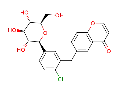 6-[2-chloro-5-((2S,3R,4R,5S,6R)-3,4,5-trihydroxy-6-hydroxymethyl-tetrahydro-pyran-2-yl)-benzyl]-chromen-4-one