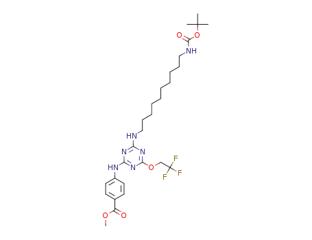 methyl 4-(4-(10-(tert-butoxycarbonylamino)decylamino)-6-(2,2,2-trifluoroethoxy)-1,3,5-triazin-2-ylamino)benzoate