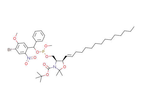 (4S,5R,1''E)-tert-butyl-4-((((4'-bromo-5'-methoxy-2'-nitrophenyI)(phenyl)methoxy)(methoxy)phosphoryloxy)methyI)-2,2-dimethyl-5-(pentadec-1''-enyl)oxazolidine-3-carboxylate