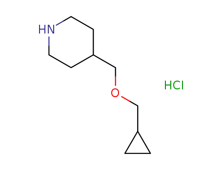 Molecular Structure of 1093652-85-7 (4-[(CYCLOPROPYLMETHOXY)METHYL]PIPERIDINEHYDROCHLORIDE)