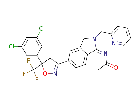 N-[(1E)-5-[5-(3,5-dichlorophenyl)-5-(trifluoromethyl)-4,5-dihydroisoxazol-3-yl]-2-(pyridin-2-ylmethyl)-2,3-dihydro-1H-isoindol-1-ylinden]acetamide