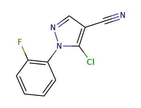 Molecular Structure of 1269291-92-0 (5-chloro-1-(2-fluorophenyl)-1H-pyrazole-4-carbonitrile)