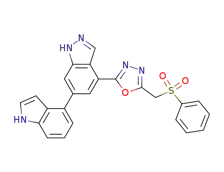 6-(1H-indol-4-yl)-4-{5-[(phenylsulfonyl)methyl]-1,3,4-oxadiazol-2-yl}-1H-indazole