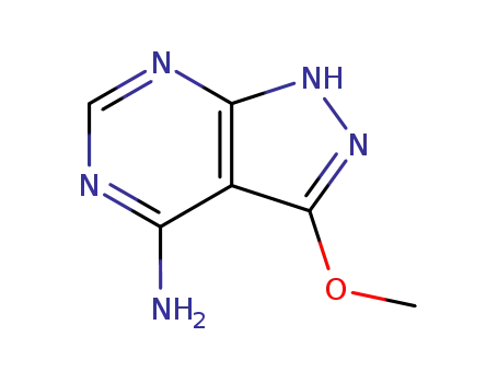 Molecular Structure of 111375-22-5 (1H-Pyrazolo[3,4-d]pyrimidin-4-amine, 3-methoxy-)