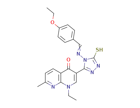 3-{4-(4-ethoxybenzylideneamino)-5-mercapto-4H-1,2,4-triazol-3-yl}-1-ethyl-7-methyl-1,8-naphthyridin-4(1H)-one