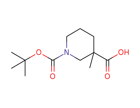 Molecular Structure of 534602-47-6 (1-N-Boc-3-Methylpiperidine-3-carboxylic acid)