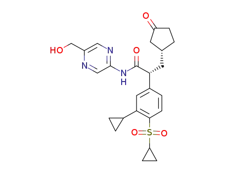 (2R)-2-(4-cyclopropanesulfonyl-3-cyclopropylphenyl)-N-[5-(hydroxymethyl)pyrazin-2-yl]-3-[(R)-3-oxocyclopentyl]propanamide