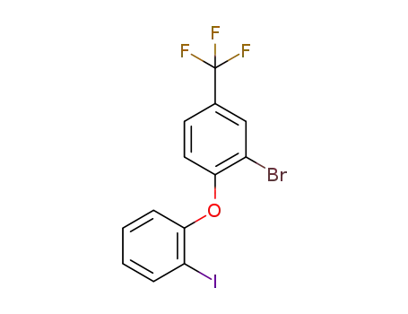 Molecular Structure of 1325219-84-8 (2-bromo-1-(2-iodophenoxy)-4-(trifluoromethyl)benzene)