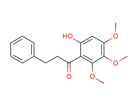 Molecular Structure of 88938-99-2 (1-Propanone, 1-(6-hydroxy-2,3,4-trimethoxyphenyl)-3-phenyl-)