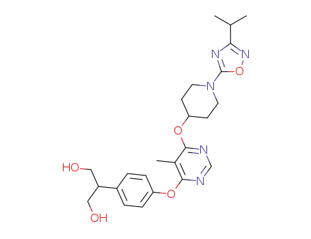 2-(4-(6-(1-(3-isopropyl-1,2,4-oxadiazol-5-yl)piperidin-4-yloxy)-5-methylpyrimidin-4-yloxy)phenyl)propane-1,3-diol