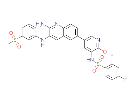 N-[5-(2-amino-3-{[3-(methylsulfonyl)phenyl]amino}-6-quinolinyl)-2-(methyloxy)-3-pyridinyl]-2,4-difluorobenzenesulfonamide