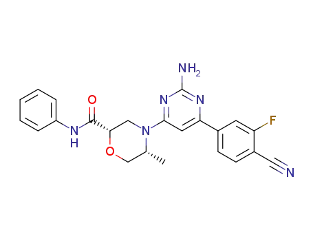 (2S,5R)-4-[2-amino-6-(4-cyano-3-fluorophenyl)-4-pyrimidinyl]-5-methyl-N-phenyl-2-morpholinecarboxamide