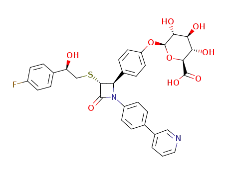 (2S,3S,4S,5R,6S)-6-(4-{(2R,3R)-3-[(2R)-2-(4-fluorophenyl)-2-hydroxyethylthio]-4-oxo-1-[4-(pyridin-3-yl)phenyl]azetidin-2-yl}phenoxy)-3,4,5-trihydroxy-2H-3,4,5,6-tetrahydropyran-2-carboxylic acid