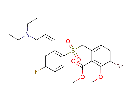 (Z)-methyl 3-bromo-6-((2-(3-(diethylamino)prop-1-enyl)-4-fluorobenzenesulfonyl)methyl)-2-methoxybenzoate