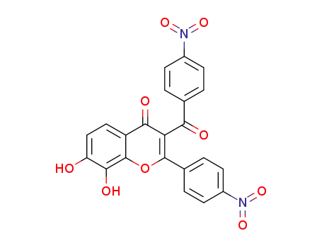 Molecular Structure of 673475-87-1 (4H-1-Benzopyran-4-one,
7,8-dihydroxy-3-(4-nitrobenzoyl)-2-(4-nitrophenyl)-)