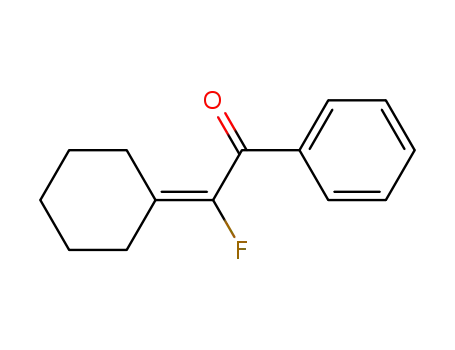 Molecular Structure of 495418-37-6 (Ethanone, 2-cyclohexylidene-2-fluoro-1-phenyl- (9CI))