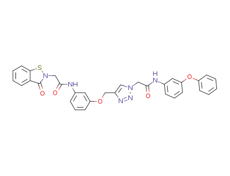 N-(3-((1-(2-oxo-2-(3-phenoxyphenylamino)ethyl)-1H-1,2,3-triazol-4-yl)methoxy)phenyl)-2-(3-oxobenzo[d]isothiazol-2(3H)-yl)acetamide