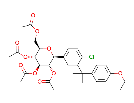 2,3,4,6-tetra-O-acetyl-1-deoxy-1-{4-chloro-3-[1-(4-ethoxyphenyl)-1-methylethyl]phenyl}-β-D-glucopyranose