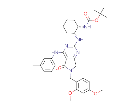 tert-butyl (1S,2R)-2-(6-(2,4-dimethoxybenzyl)-5-oxo-4-(m-tolylamino)-6,7-dihydro-5H-pyrrolo[3,4-d]pyrimidin-2-ylamino)cyclohexylcarbamate