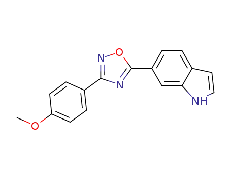 Molecular Structure of 1196987-26-4 (6-(3-(4-methoxyphenyl)-1,2,4-oxadiazol-5-yl)-1H-indole)
