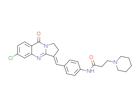(E)-N-(4-((6-chloro-9-oxo-1,2-dihydropyrrolo[2,1-b]quinazolin-3(9H)-ylidene)methyl)phenyl)-3-(piperidin-1-yl)propanamide