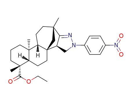 ethyl (3S,6aR,6bS,8aS,9R,12aS,12bS)-1,3,5,6,6a,7,8,8a,9,10,11,12,12a,12b-tetradecahydro-3,9,12a-trimethyl-5-(4-nitrophenyl)-2H-3,6b-methanonaphtho[2',1': 3,4]cyclohepta[1,2-c]pyrazole-9-carboxylate