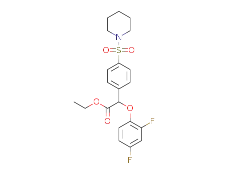Molecular Structure of 1328997-87-0 ((2,4-difluoro-phenoxy)-[4-(piperidine-1-sulfonyl)-phenyl]-acetic acid ethyl ester)