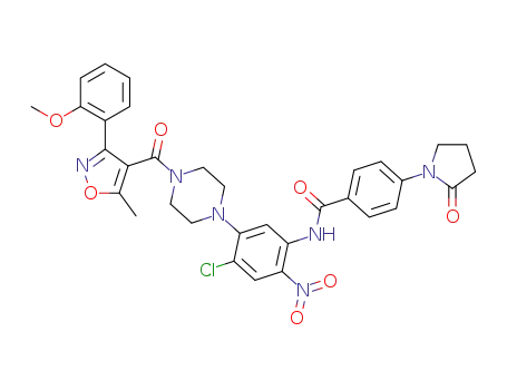 N-(4-chloro-5-(4-(3-(2-methoxyphenyl)-5-methylisoxazole-4-carbonyl)piperazin-1-yl)-2-nitrophenyl)-4-(2-oxopyrrolidin-1-yl)benzamide