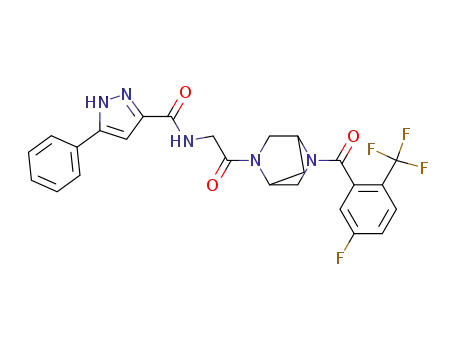 5-phenyl-1H-pyrazole-3-carboxylic acid {2-[5-(5-fluoro-2-trifluoromethyl-benzoyl)-2,5-diaza-bicyclo[2.2.1]hept-2-yl]-2-oxo-ethyl}-amide