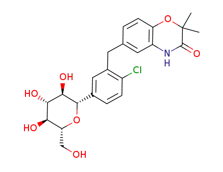 6-[2-chloro-5-((2S,3R,4R,5S,6R)-3,4,5-trihydroxy-6-hydroxymethyl-tetrahydro-pyran-2-yl)-benzyl]-2,2-dimethyl-4H-benzo[1,4]oxazin-3-one
