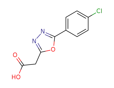 Molecular Structure of 118509-31-2 ([5-(4-Chloro-phenyl)-[1,3,4]oxadiazol-2-yl]acetic acid)