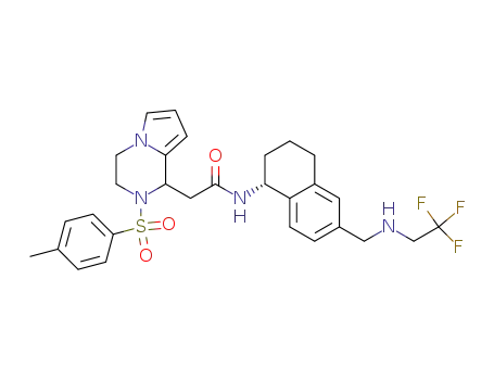 2-(2-tosyl-1,2,3,4-tetrahydropyrrolo[1,2-a]pyrazin-1-yl)-N-((R)-6-((2,2,2-trifluoroethylamino)methyl)-1,2,3,4-tetrahydronaphthalen-1-yl)acetamide