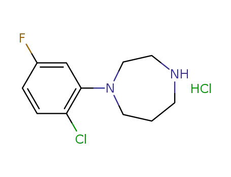 Molecular Structure of 1241898-24-7 (1-(2-chloro-5-fluorophenyl)-1,4-diazepane hydrochloride)