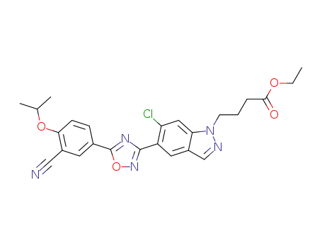 ethyl 4-[6-chloro-5-(5-{3-cyano-4-[(1-methylethyl)oxy]phenyl}-1,2,4-oxadiazol-3-yl)-1H-indazol-1-yl]butanoate